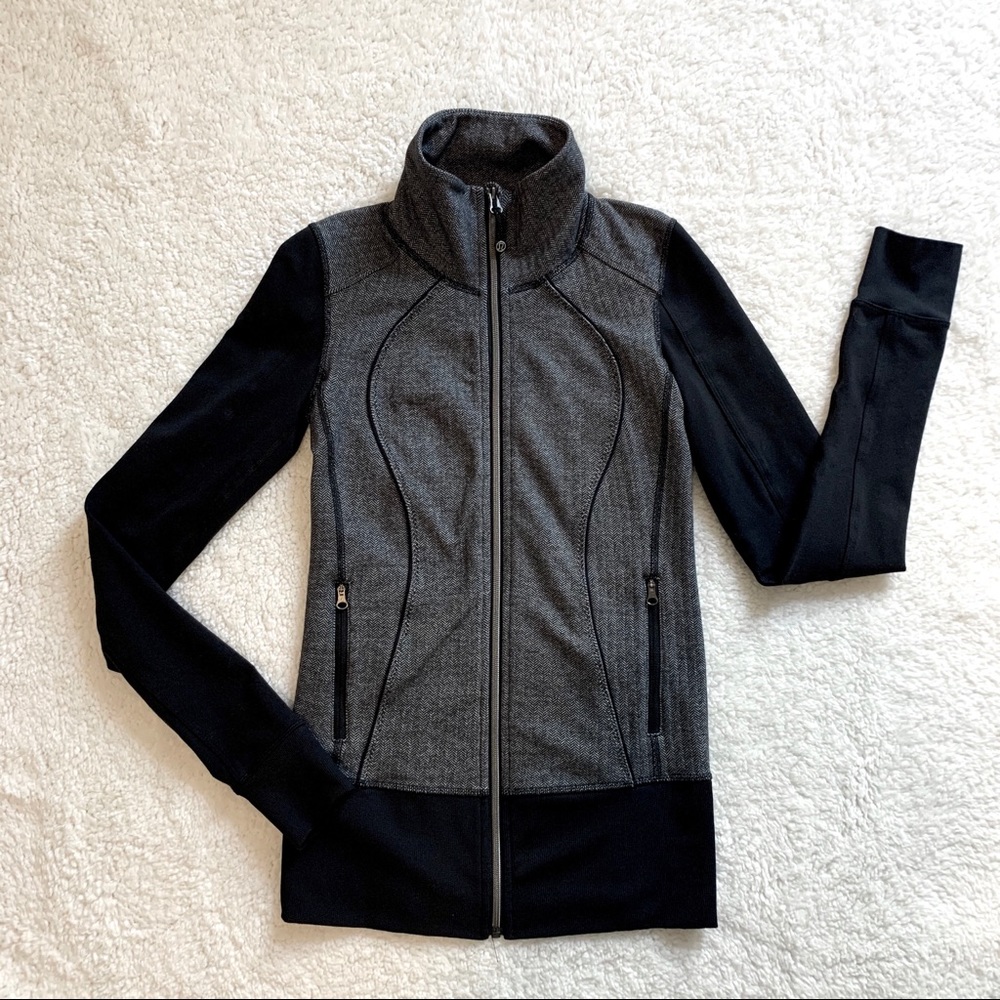 Lululemon Stride Jacket Gray Herringbone size 4